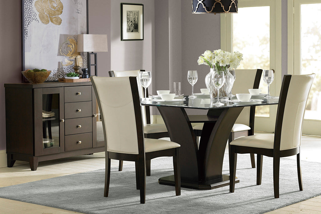 Daisy Dining Table in Espresso/Transparent - 710-54SQ*