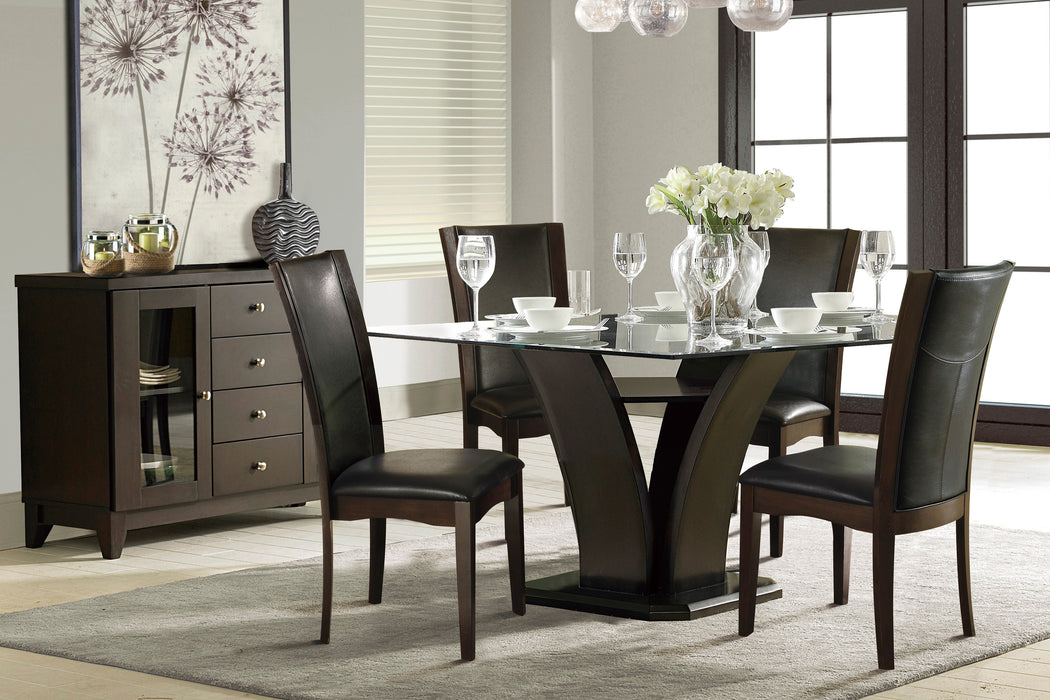 Daisy Dining Table in Espresso/Transparent - 710-54SQ*