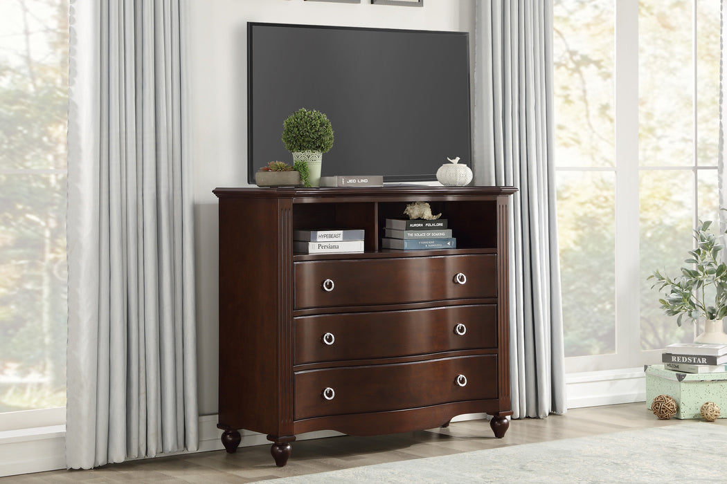 Meghan Media Chest in Cherry/Espresso - 2058C-11