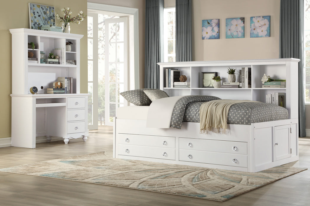 Meghan Twin Lounge Storage Bed in White - 2058WHPRT-1