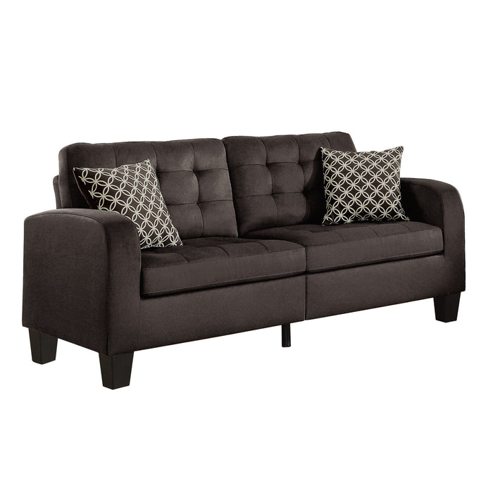 Sinclair 2pc Set: Sofa, Love in Brown - 8202CH*2