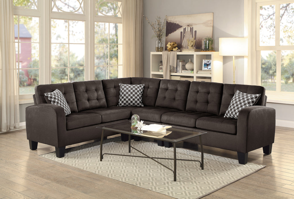 Sinclair 2-Piece Reversible Sectional in Brown - 8202CH*SC