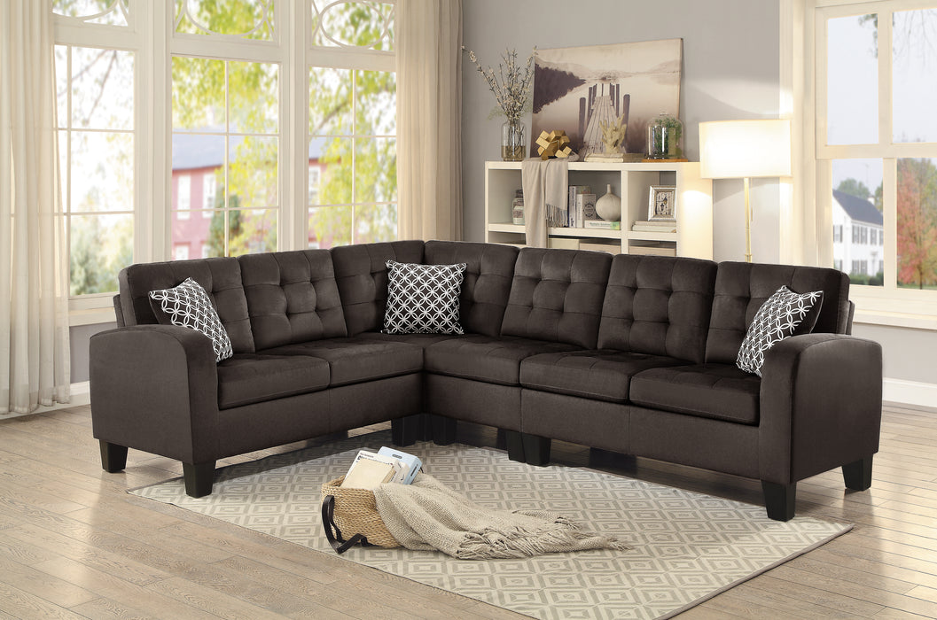 Sinclair 2-Piece Reversible Sectional in Brown - 8202CH*SC