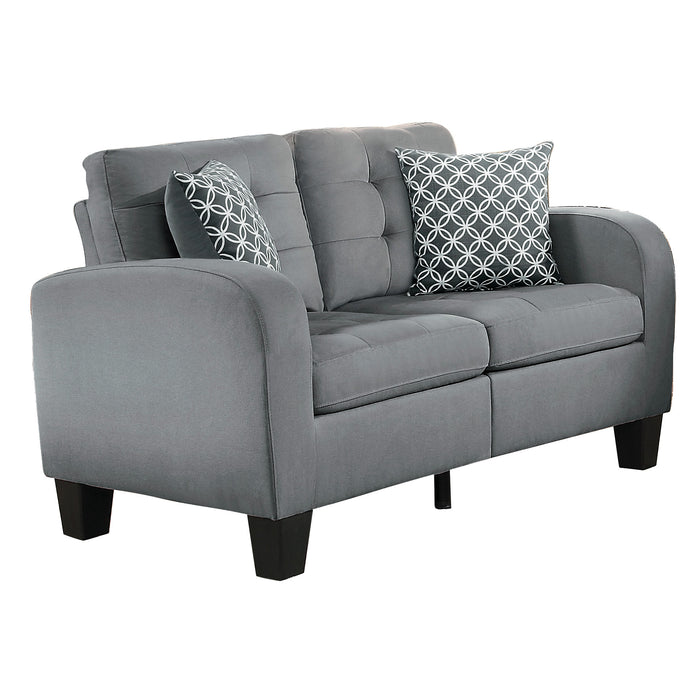 Sinclair 2pc Set: Sofa, Love in Gray - 8202GRY*2