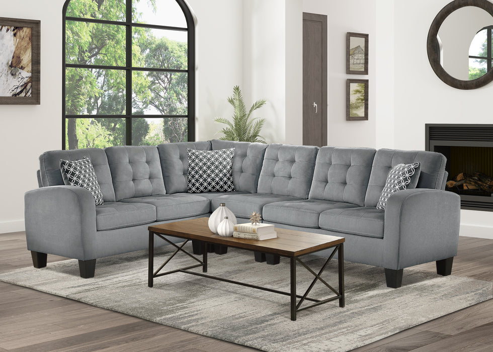 Sinclair 2-Piece Reversible Sectional in Gray - 8202GRY*SC