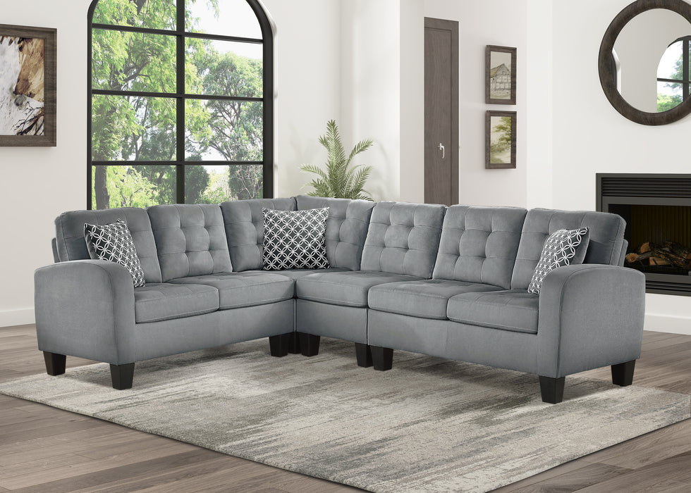 Sinclair 2-Piece Reversible Sectional in Gray - 8202GRY*SC