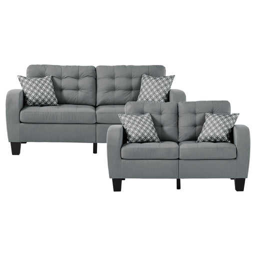 Sinclair 2pc Set: Sofa, Love in Gray - 8202GRY*2 image