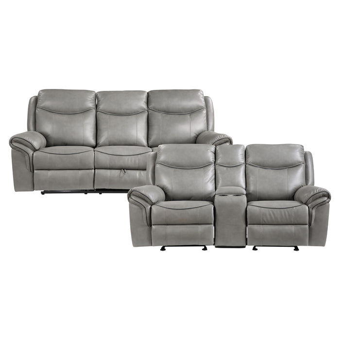 Aram 2pc Set: Sofa, Love in Gray - 8206GRY*2 image