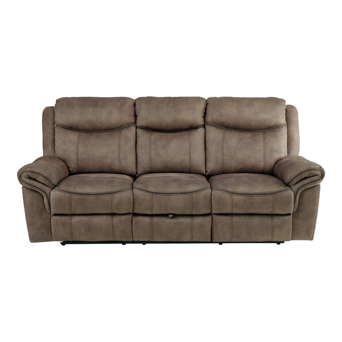 Aram 2pc Set: Sofa, Love in Brown - 8206NF*2