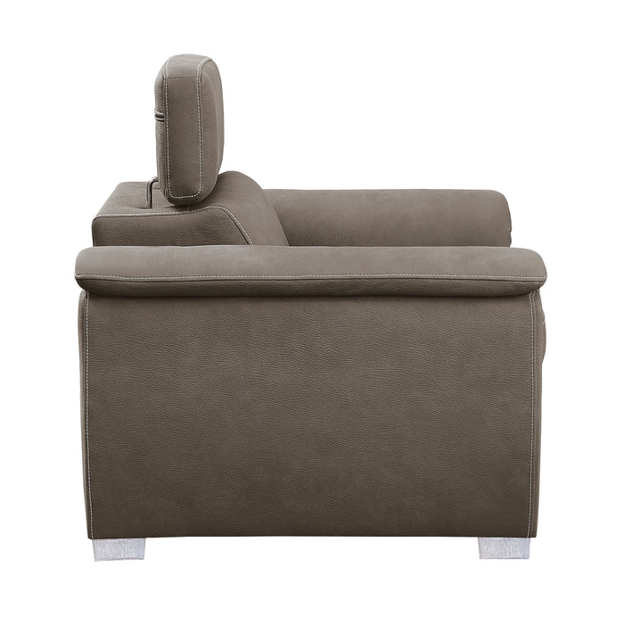 Ferriday Chair with Pull-out Ottoman in Taupe - 8228TP-1