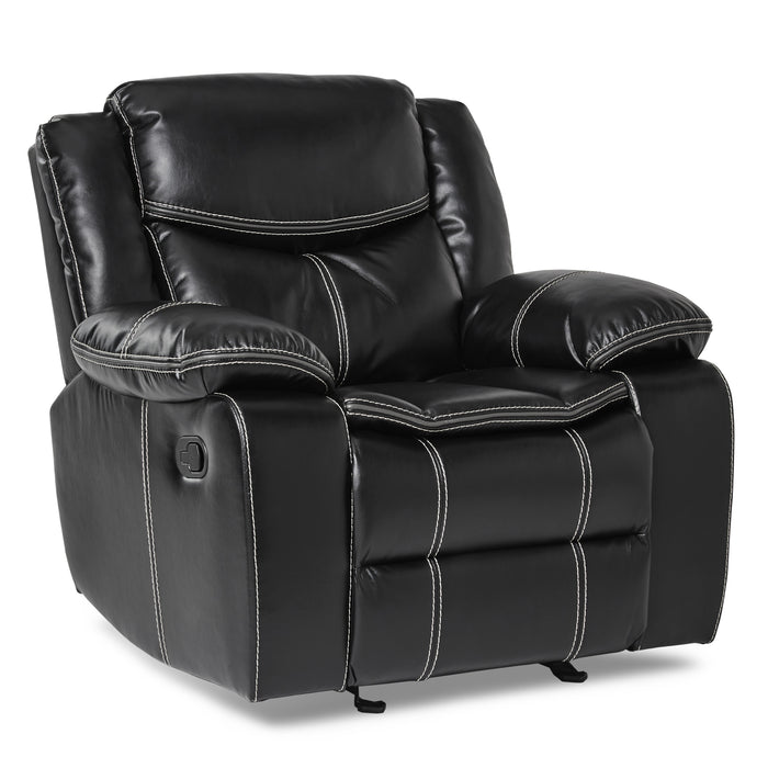 Bastrop Glider Reclining Chair in Black - 8230BLK-1