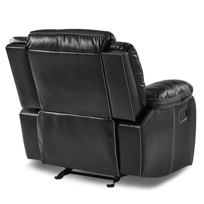 Bastrop Glider Reclining Chair in Black - 8230BLK-1