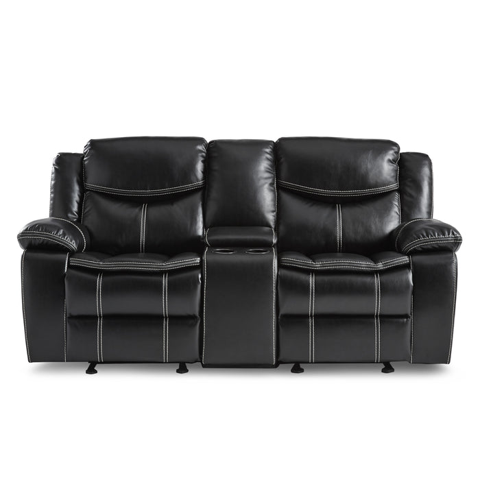 Bastrop 2pc Set: Sofa, Love in Black - 8230BLK*2