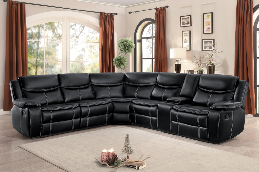 Bastrop 3-Piece Sectional with Right Console in Black - 8230BLK*SC