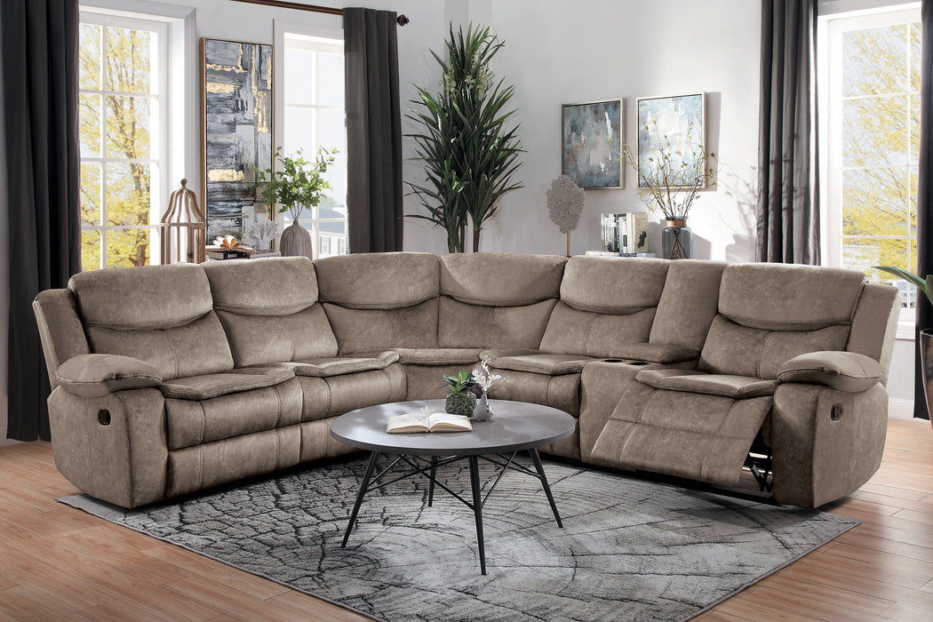 Bastrop 3-Piece Sectional with Right Console in Brown - 8230FBR*SC