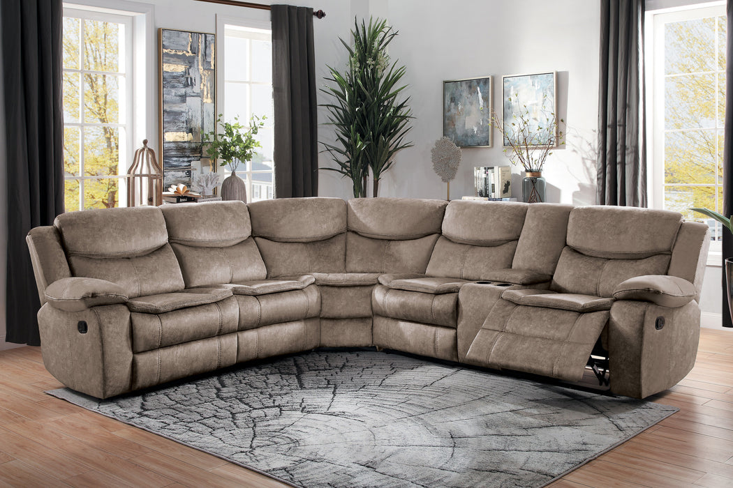 Bastrop 3-Piece Sectional with Right Console in Brown - 8230FBR*SC