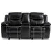 Bastrop Double Glider Reclining Loveseat with Center Console in Black - 8230BLK-2 image