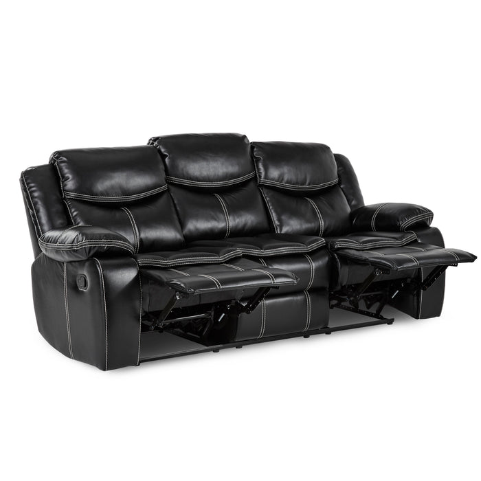 Bastrop Double Reclining Sofa in Black - 8230BLK-3