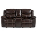 Bastrop Double Glider Reclining Loveseat with Center Console in Brown - 8230BRW-2 image