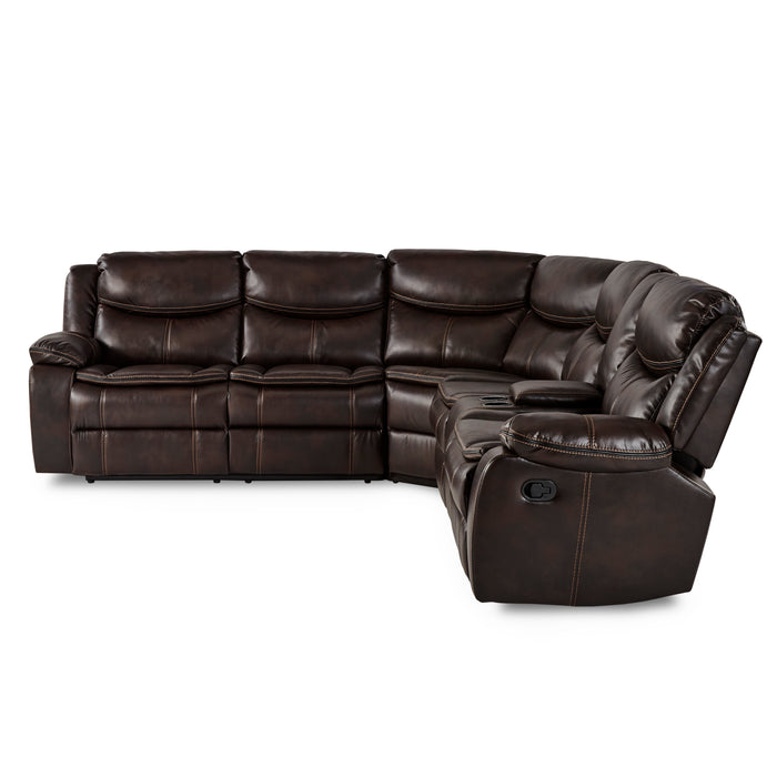 Bastrop 3-Piece Sectional with Right Console in Brown - 8230BRW*SC