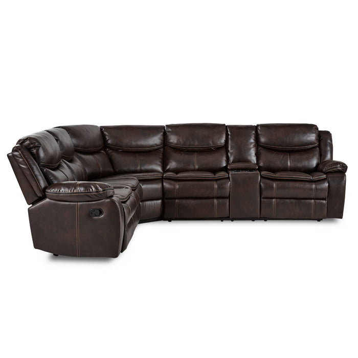 Bastrop 3-Piece Sectional with Right Console in Brown - 8230BRW*SC