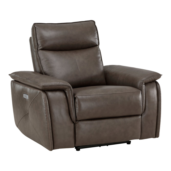 Maroni Power Reclining Chair with Power Headrest in Brown - 8259RFDB-1PWH