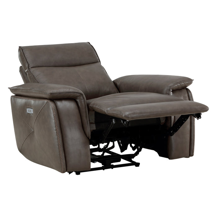 Maroni Power Reclining Chair with Power Headrest in Brown - 8259RFDB-1PWH