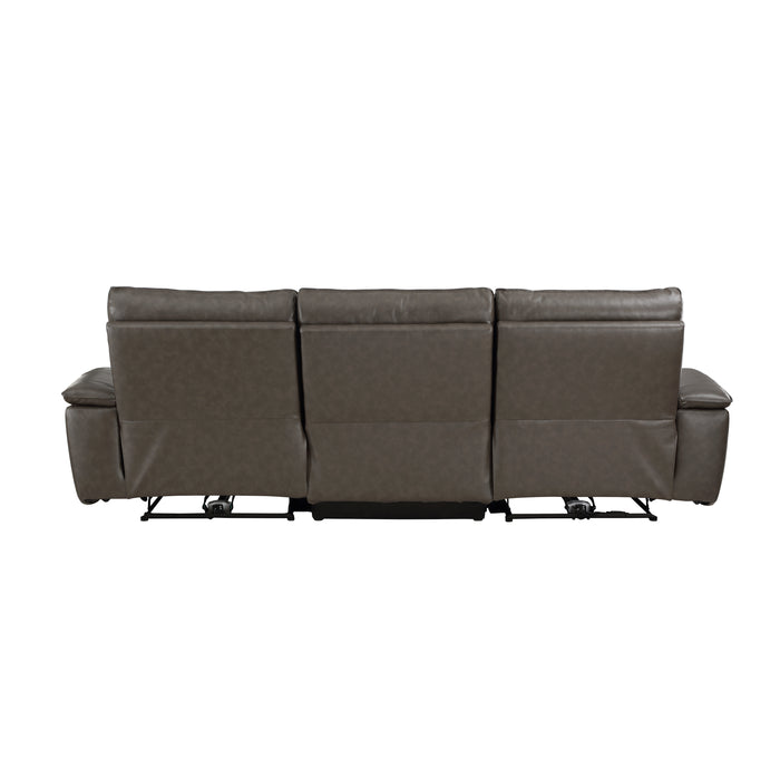 Maroni 2pc Set: Sofa, Love (Power) in Brown - 8259RFDB*2PWH