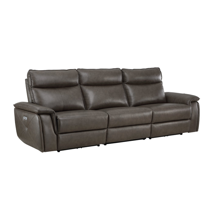 Maroni 2pc Set: Sofa, Love (Power) in Brown - 8259RFDB*2PWH