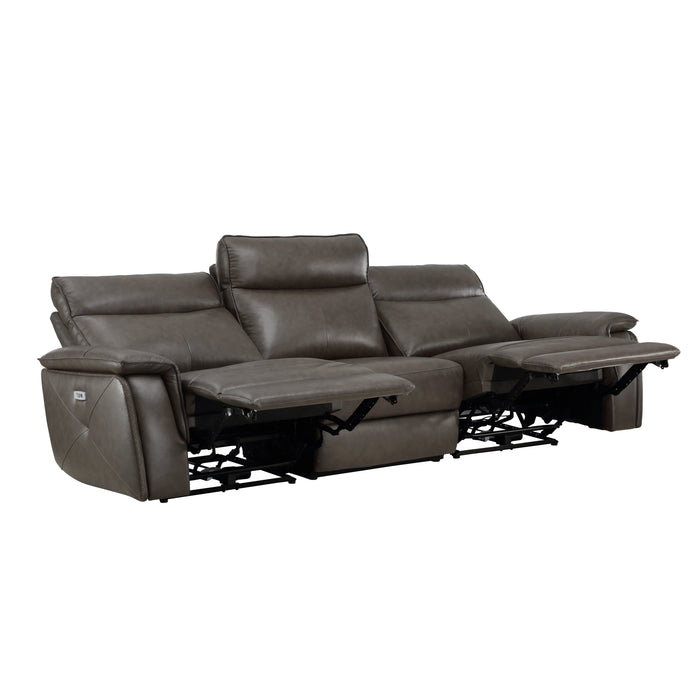 Maroni 2pc Set: Sofa, Love (Power) in Brown - 8259RFDB*2PWH