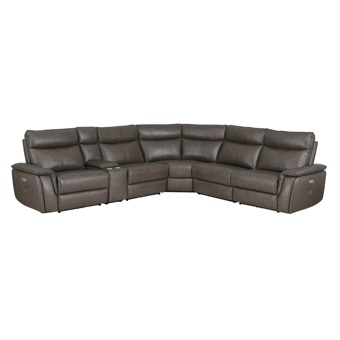 Maroni 6-Piece Modular Power Reclining Sectional with Power Headrests in Brown - 8259RFDB*6SCPWH image