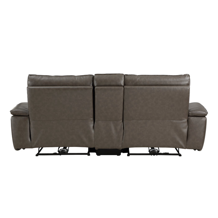 Maroni Power Double Reclining Loveseat with Center Console and Power Headrests in Brown - 8259RFDB-2CNPWH*