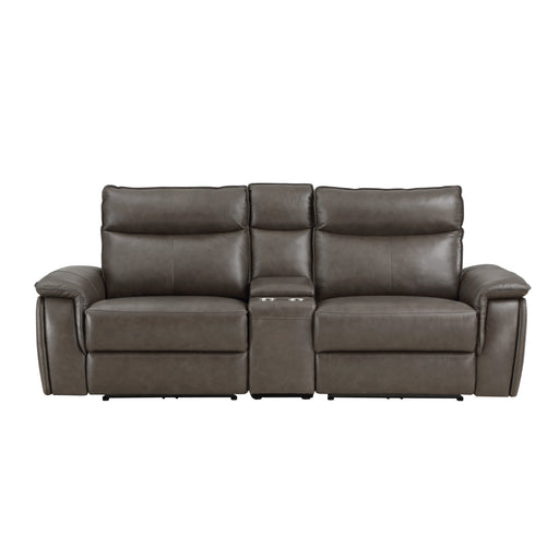 Maroni Power Double Reclining Loveseat with Center Console and Power Headrests in Brown - 8259RFDB-2CNPWH* image