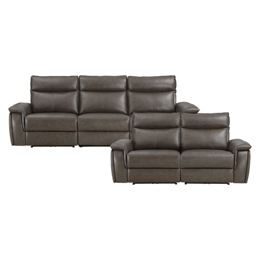 Maroni 2pc Set: Sofa, Love (Power) in Brown - 8259RFDB*2PWH image