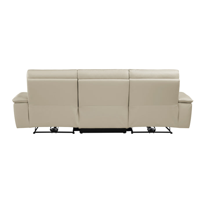 Maroni (3)Power Double Reclining Sofa with Power Headrests in Taupe - 8259RFTP-3PWH*