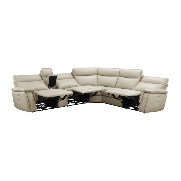 Maroni 6-Piece Modular Power Reclining Sectional with Power Headrests in Taupe - 8259RFTP*6SCPWH