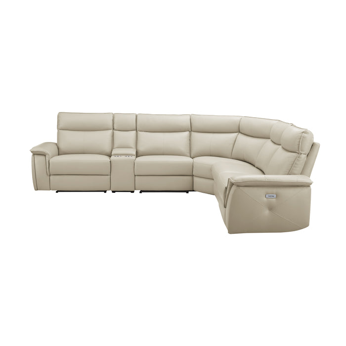 Maroni 6-Piece Modular Power Reclining Sectional with Power Headrests in Taupe - 8259RFTP*6SCPWH