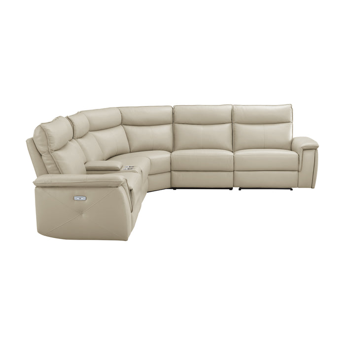 Maroni 6-Piece Modular Power Reclining Sectional with Power Headrests in Taupe - 8259RFTP*6SCPWH