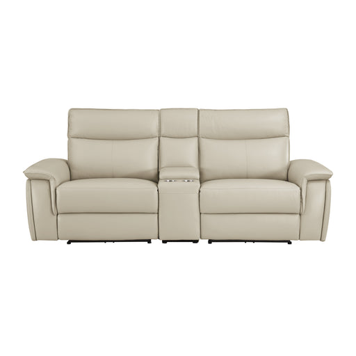 Maroni Power Double Reclining Loveseat with Center Console and Power Headrests in Taupe - 8259RFTP-2CNPWH* image