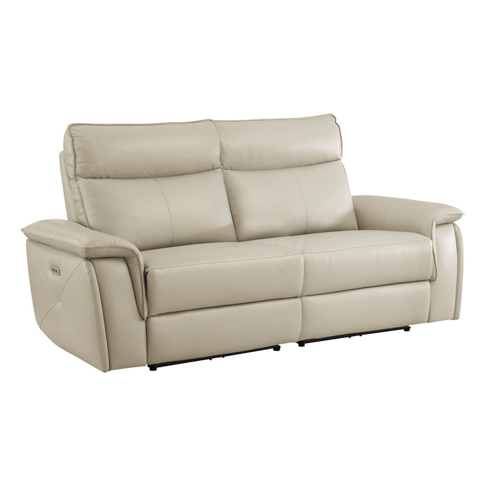 Maroni (2)Power Double Reclining Loveseat with Power Headrests in Taupe - 8259RFTP-2PWH*