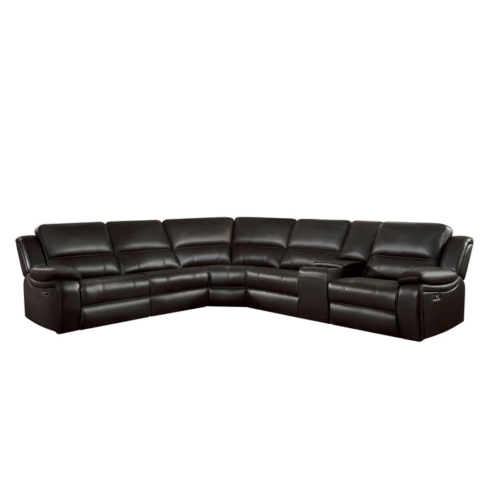 Falun 6-Piece Modular Power Reclining Sectional in Brown - 8260DB*6PW image