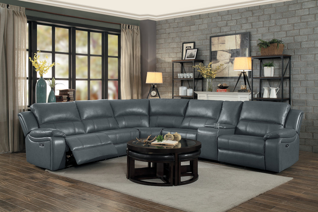 Falun 6-Piece Modular Power Reclining Sectional in Gray - 8260GY*6PW