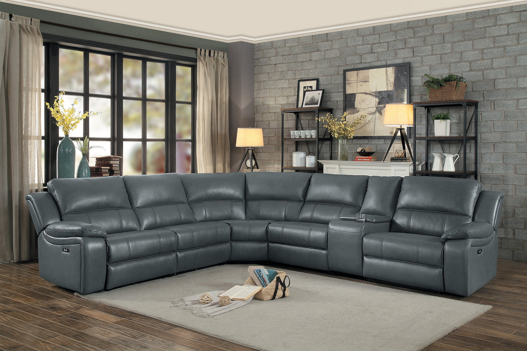 Falun 6-Piece Modular Power Reclining Sectional in Gray - 8260GY*6PW