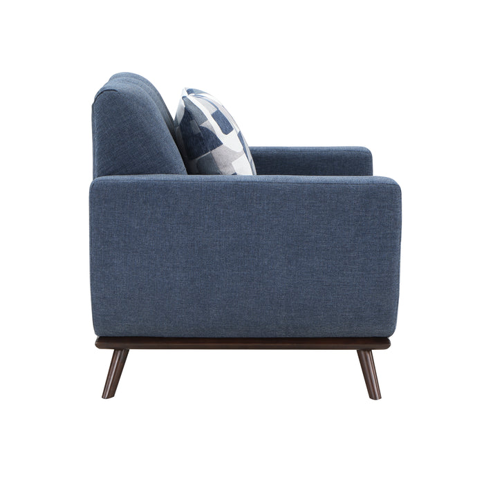 Everton Chair in Blue/Walnut - 8341BL-1RV