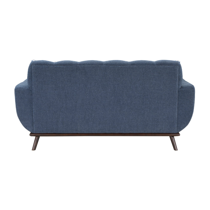 Everton Loveseat in Blue/Walnut - 8341BL-2RV