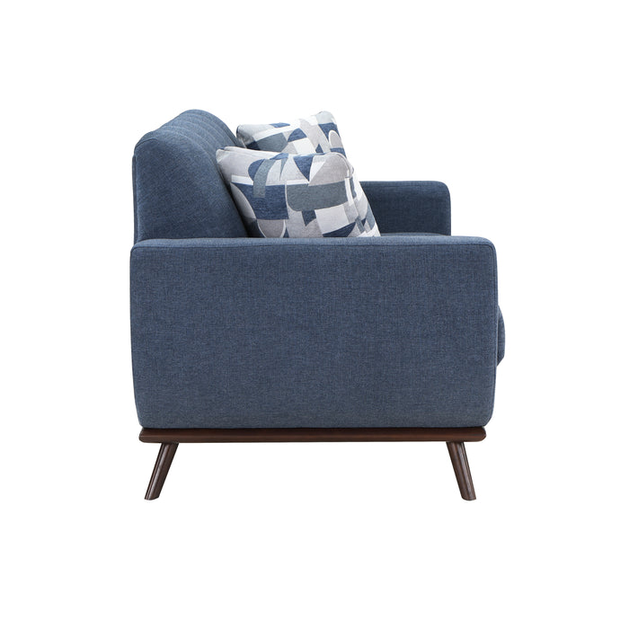 Everton Loveseat in Blue/Walnut - 8341BL-2RV