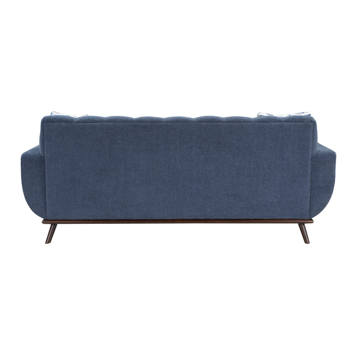 Everton Reversible Sofa Chaise in Blue/Walnut - 8341BL-3SCRV