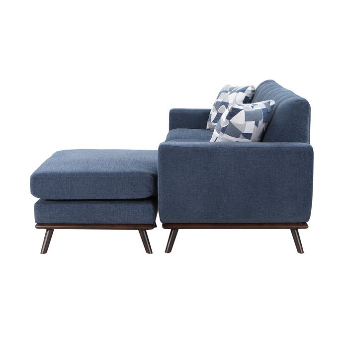 Everton Reversible Sofa Chaise in Blue/Walnut - 8341BL-3SCRV