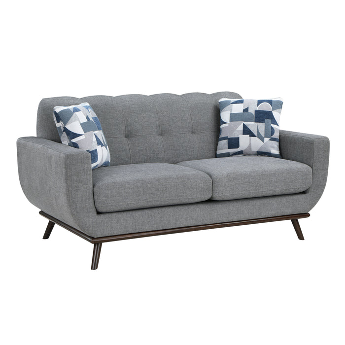 Everton Loveseat in Gray/Walnut - 8341GY-2RV