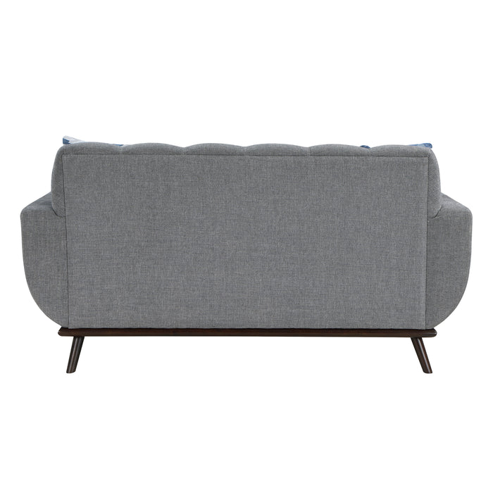 Everton Loveseat in Gray/Walnut - 8341GY-2RV